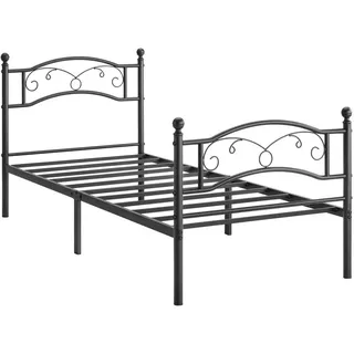 Boxxx Metallbett , Schwarz , Metall , 90x190 cm , nicht verstellbar , Schlafzimmer, Betten, Einzelbetten