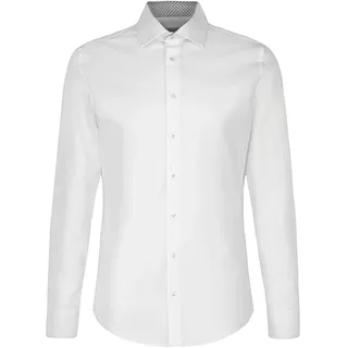 Seidensticker Herren Mens Slim Patch Longsleeve Cotton Hemd, Weiß(653480), 43 EU