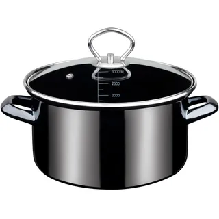 GSW Fleischtopf »Profi-Black-Star« 1 Stk. tlg. Stahl-Emaille, schwarz