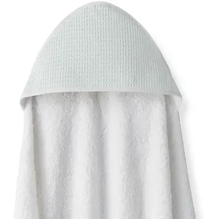 Interbaby Badetuch für Babys, Schürze, Weiß/Grün, mit Kapuze, Baumwolle, 100 x 100 cm, Uni, weich, schnell trocknend, ideal für Neugeborene, Babys und Kleinkinder, Design mit Bienennest