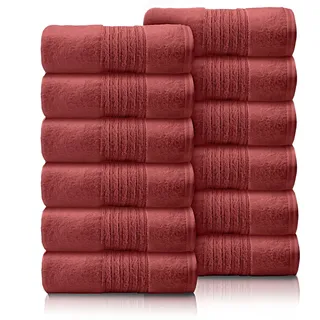 GC GAVENO CAVAILIA 12-teiliges Gesichtshandtuch-Set (30 x 30 cm) – 450 g/m2 Baumwoll-Waschlappen – schnell trocknend und sehr saugfähig, Fingerspitzen-Handtuch, Waschlappen für Badezimmer, Spa,