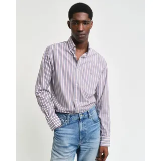 GANT Langarmhemd »REG POPLIN STRIPE SHIRT«, Regular Fit Popeline Hemd mit Streifen, rot