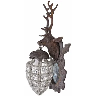 Hirschkopf Wandapplik Wandlampe Hirschgeweih Wandlüster Wandleuchte Hirsch Figur