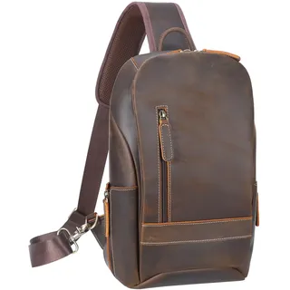 TIDING Brusttasche Herren Klein Leder Crossbody Schultertasche Sling Bag Umhängetasche Anti-Diebstahl Taschen für Outdoor, Camping, Reisen