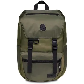 Invicta JOLLY X Praktischer Rucksack, aus nachhaltigem Stoff für, für Freizeit, Ausflüge, Uni, Büro; Laptopfach bis 15,6'' Unisex; Tagesrucksackfür Damen & Herren; Italienisches Design, moosgrün