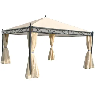 Mendler Garten Pavillon 4 x 4 m inkl. 4 Seitenteile Creme