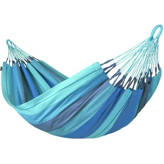 La Siesta Hängematte , Blau, Hellblau, Dunkelblau , Textil , 140x300 cm , Gartenmöbel, Gartenschaukeln, Hängematten