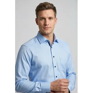 Langarmhemd MARVELIS, Herren, Gr. 48, N-Gr, bleu, Web, Obermaterial: 100% Baumwolle, 2-Knopf-Manschette, Hemden Langarmhemd, Businesshemd, New-Kentkragen, modern fit