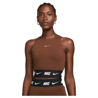 NIKE Damen Sport-BH Nike W NSW CROP TAPE TOP CACAO WOW L - Braun