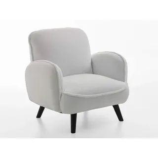 Atlantic Home Collection Sessel Ben Schaffellimitat 88 x 84 x 86 cm Weiß mit Rollen
