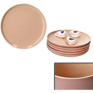 Ritzenhoff & Breker Jasper 6er Set Kuchenteller Puder I Steingut-Frühstücksteller für 6 Personen I kleine Teller für Salat, Dessert & Co. I Geschirr für Frühstück, Mittag, Kaffee & Abendbrot