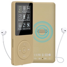 COVVY 16GB Tragbare MP3 Musik Player, Support bis zu 64GB SD Speicherkarte, Lossless Sound HiFi MP3 Player, Music/Video/Sprachaufnahme/FM Radio/E-Book Reader/Fotobetrachter(16G, Gold)