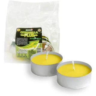Maxi-Teelichter mit Zitronengras, 5 Stück, Zitronengras aus Java, 100% natürlich, gegen Mücken, 10 Stunden Cereria Di Giorgio