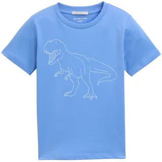 TOM TAILOR T-Shirt mit in der Nacht leuchtendem Print, blau