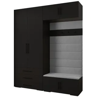 Abiks Möbel Garderoben-Set 236,7/200/47 , Metall , Nachbildung , 8 Fächer , 200x236.7x47 cm , Garderobe, Garderoben-Sets & Garderoben-Serien, Garderoben-Sets