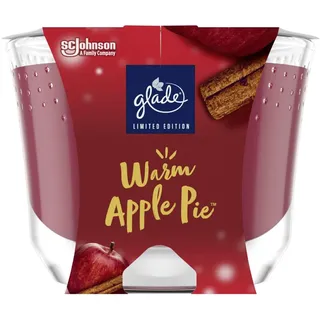 Glade Duftkerze, Warm Apple Pie, 4er Pack (4 x 204 g), bis zu 30 Stunden Brenndauer pro Kerze, Red