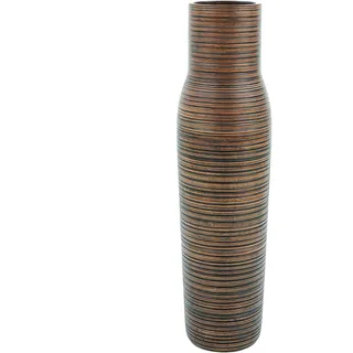 Leewadee Große Deko Bodenvase Für Dekozweige, Hohe Standvase Für Pampasgras, Design Holzvase, 110 cm, Braun