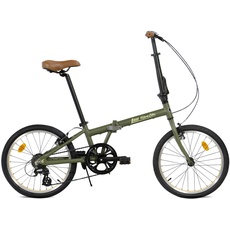 FabricBike Klappfahrrad, Alu-Rahmen, Single Speed, klapprad 20 Zoll, Folding, klapp Fahrrad, Klapprad Erwachsene, Fabric Bike Folding Bike (Cayman Green 7 Speed)