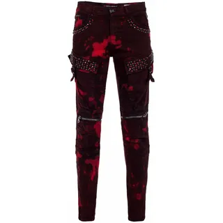Cipo & Baxx Straight-Jeans "Cipo & Baxx Jeans" mit Biker- und Punk-Elementen, CD558, burgundy