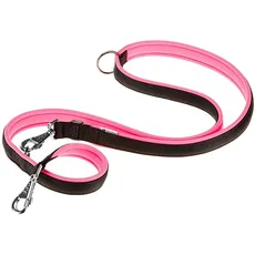 Ferplast Hundeleine ERGOFLUO, Trainingsleine für Hunde, Hundeleine für kleine Hunde, Ergonomisch Gepolsterter Griff, Metallkarabinerhaken, aus Nylon, 200 cm, Rosa