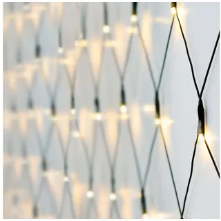 Spetebo LED Lichternetz 1,5 m mit 100 LED in warm weiß - mit Netzstecker - Garten Deko Lichervorgang