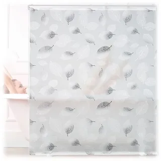 Relaxdays Duschrollo , Weiß , Kunststoff, Metall , 140x4.5 cm , Heimtextilien, Badtextilien, Duschvorhänge