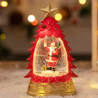 Laterne Weihnachten, Weihnachtslaterne mit Schneegestöber, LED Schneekugel Weihnachten, Schneekugel Beleuchtet, Batteriebetrieben Weihnachtslaterne Vintage, Nachtlicht Weihnachtsdeko Geschenk(Rot)