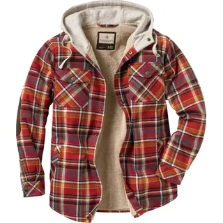 Legendary Whitetails Herren Camp Night Berber Gefüttert Kapuze Flanell Hemdjacke, Cardinal Arrowood Plaid, 3XL Groß