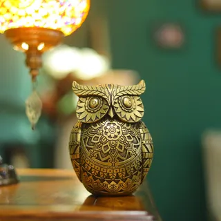 OUTOUR Mandala Eule Figur Kleine Dekor Statue für Regal Schreibtisch Tisch Büro Wohnzimmer Nachttisch TV Ständer Auto Schrank Kamin Display Geschenk