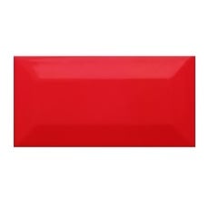 Wandfliese Metro Facette Rot Glasiert Glänzend 7,5 cm x 15 cm