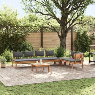 vidaXL Garten-Loungeset 5-tlg. Braun/Grau
