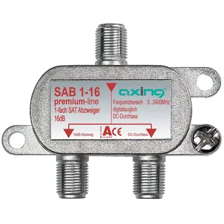 Axing SAB 1-16 1-Fach SAT-Abzweiger mit 16 dB Abzweigdämpfung (5-2400 MHz)