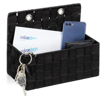 Relaxdays Aufbewahrungskorb hängend 20 x 25 x 16,5 cm schwarz