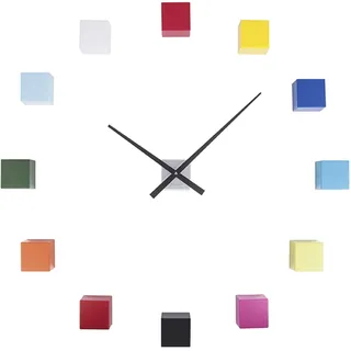 Karlsson Wanduhr DIY Cubic - Multicolor - Ø24,5cm - Platz - Kunststoff - Wanduhr Modern Wohnzimmer - Wanduhren