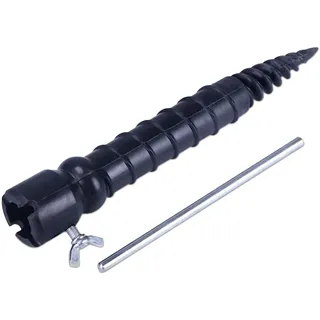 Relaxdays Bodenhülse, für 25 mm Stöcke Schwarz,Silber