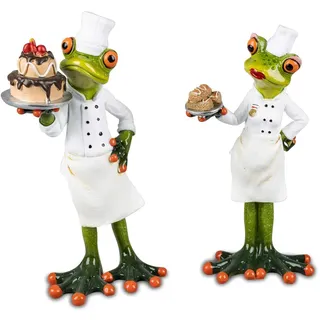 formano 2er Set lustige Frösche Frosch als Bäcker Konditor Konditorin Figur Froschpaar