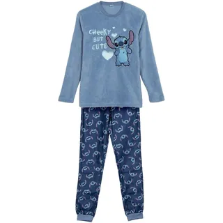 CERDÁ LIFE'S LITTLE MOMENTS Women's KORALLENFARBENER Fleece-Schlafanzug MIT Langen ÄRMELN Pajama Set, BLAU, XL