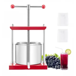 Vevor Obstweinpresse Obstmühle Apfelmühle (6 L) manuell rot