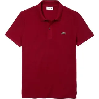 Lacoste Polo Shirt Slim Fit Herren Bordeaux Rot, Größe:L - Rot