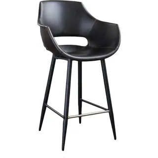 KAWOLA Barhocker ZAJA Barstuhl Sitzhöhe 76 cm Kunstleder schwarz - Schwarz