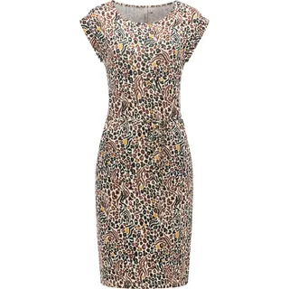 Sommerkleid RAGWEAR "Sommerkleid Taggien Print", Damen, Gr. XL, N-Gr, braun (braun26), Obermaterial: 95% Viskose CV. 5% Elasthan EL., Kleider Sommerkleid