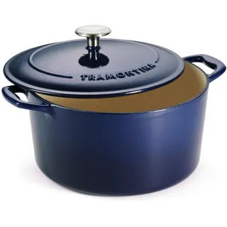 Tramontina Bestow Bräter Gusseisen 6,2L Ø 28 cm, Emailliert, Induktion, Backofengeeignet bis 230°C, Dutch Oven, Edelstahlknauf, Rillendeckel für Schmoren & Braten