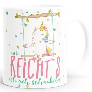 MoonWorks Kaffee-Tasse Einhorn Mir reichts ich GEH schaukeln Spruch Unicorn weiß Unisize
