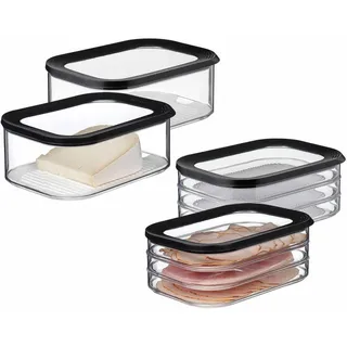 Mepal Modula Küchendose schwarz 2 x 2 x 2 cm 1,65 l 4-teiliges Set