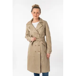 Ledermantel MAURITIUS "GWTaruh OT", Damen, Gr. XS, beige, Obermaterial: 100% Schafsleder. Futter: 100% Baumwolle. Ärmelfutter: 100% Polyester, unifarben, regular fit, Mäntel Ledermantel, femininer Leder-Trenchcoat mit Bindegürtel