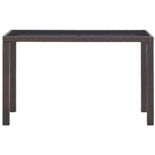 vidaXL Gartentisch Braun 123x60x74 cm Poly Rattan - Braun