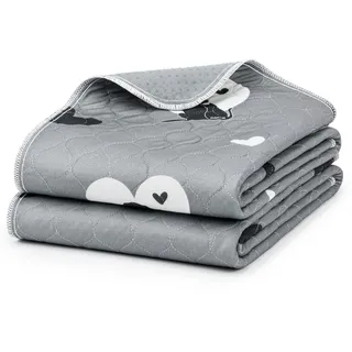 lionto Wiederverwendbare Welpenunterlagen 2er-Set, 152x122 cm, bis 60°C waschbar, super saugfähig für Stubenreinheit, rutschfeste Trainingspads für ältere Hunde, 4-lagig, umweltfreundlich, grau