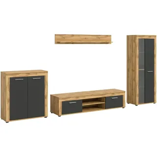 xonox.home Wohnwand - holzfarben - Maße cm B: 330 H: 159 T: 35.0