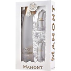 Mamont Vodka Geschenkverpackung Flasche und 2 Gläser | Single Estate Vodka traditionell hergestellt in Sibirien I Gold-Gewinner Outstanding Vodka IWSC 2020 | Weicher Geschmack | 700ml | 40% vol.