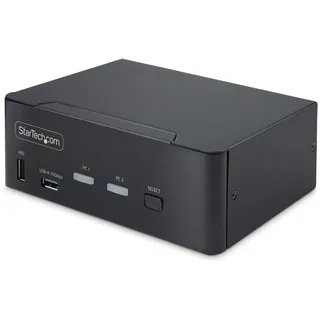 Startech 2 Port Dual DisplayPort KVM, 8K 60Hz | 4K 144Hz, HDR, USB-Emulation, Drucktaste oder Hotkey